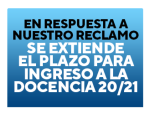 Lee más sobre el artículo PRÓRROGA INGRESO A LA DOCENCIA 2021