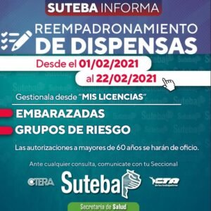 Lee más sobre el artículo Informe actualizado sobre DISPENSAS: Paso a paso para realizar el reempadronamiento por GRUPO DE RIESGO y EMBARAZO