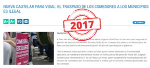 Lee más sobre el artículo “Quienes formamos el Frente de Unidad Docente de La Costa nos opusimos con Vidal y nos oponemos ahora también a la Municipalización del Servicio Alimentario Escolar. Nuestras convicciones no cambiaron”