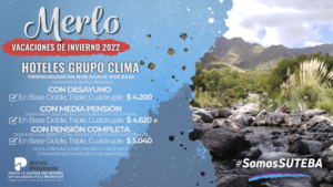 Lee más sobre el artículo Vacaciones de Invierno 2022 con SUTEBA: Calafate, Colón, Córdoba, San Luis, Puerto Iguazú, San Rafael, Valle Hermoso, CABA