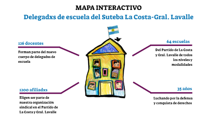 Mapa interactivo: cuerpo de delegdxs de escuela del Suteba La Costa-Gral. Lavalle