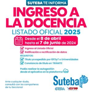 Lee más sobre el artículo Ingreso a la docencia LISTADO OFICIAL 2025