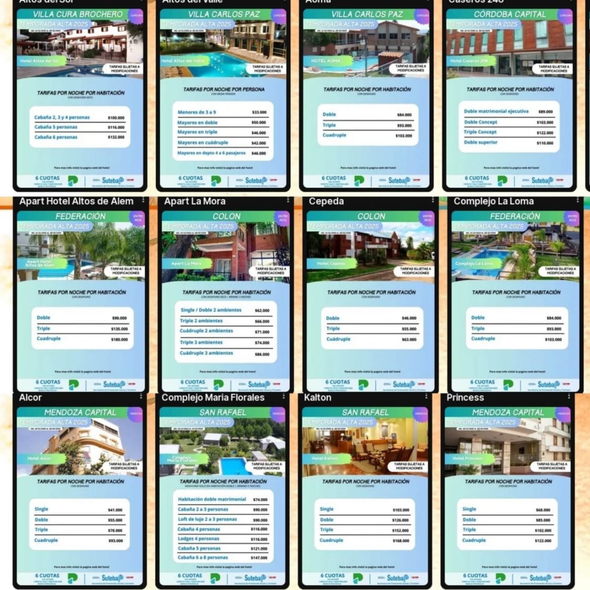 Turismo Suteba: Vacaciones de VERANO 2025