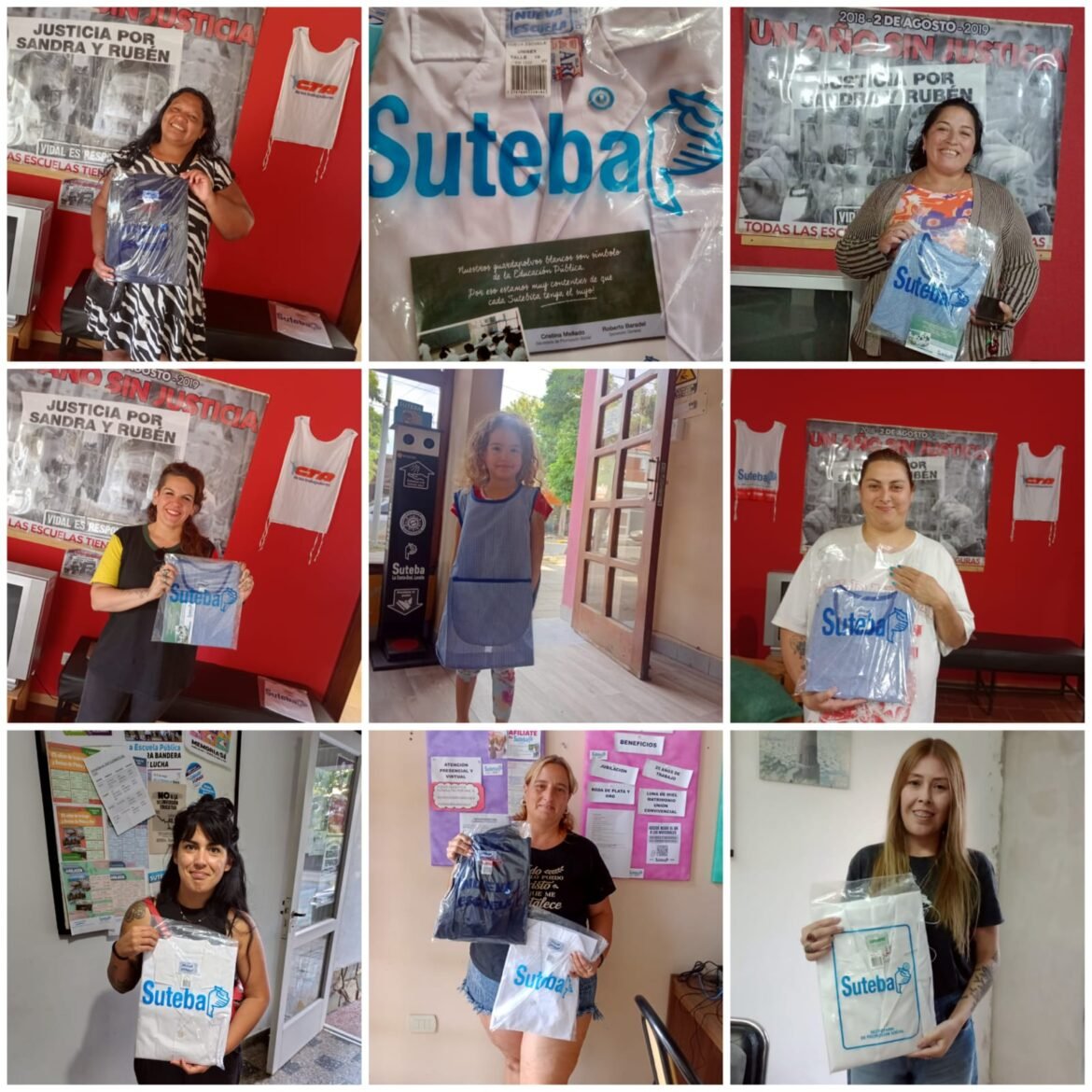 Entrega de guardapolvos para hijxs de afiliadxs al Suteba La Costa-Gral. Lavalle
