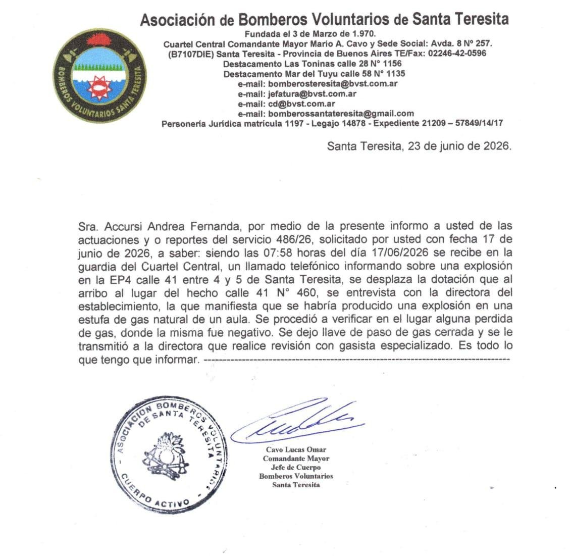 SUTEBA intima a Jefatura Distrital y Consejo Escolar por la explosión de una estufa en la Primaria N°4 de Santa Teresita y escapes de gas en tres escuelas en una semana